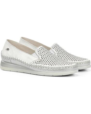 FLUCHOS MOCASINES DE MUJER F2144 BLANCOSILVER