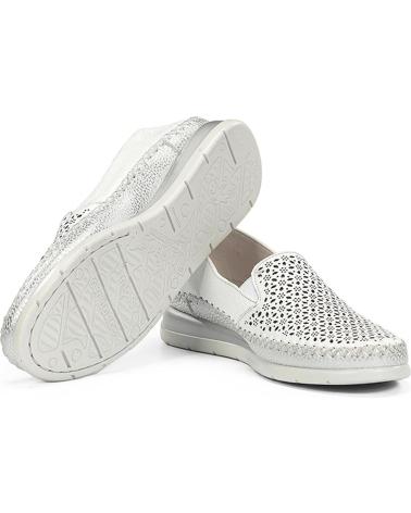 FLUCHOS MOCASINES DE MUJER F2144 BLANCOSILVER