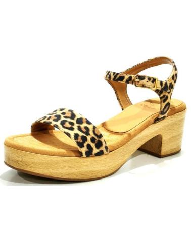 UNISA SANDALIA CASUAL DE PIEL CON TACON Y PLATAFORMA CANNELLE