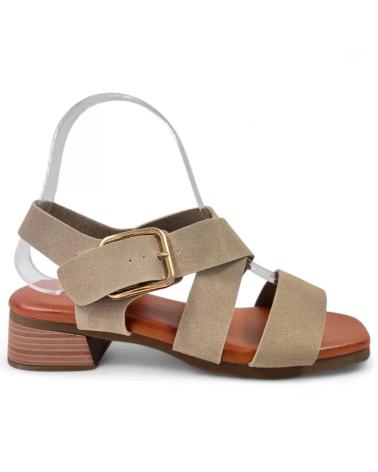 TIMBOS SANDALIA TACON VESTIR DE MUJER CAMEL Y BEIGE 261L593 MARRóN
