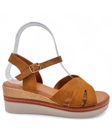 TIMBOS SANDALIA CUNA COMODA DE MUJER NEGRO CAMEL Y KAKI 261L589 MARRóN