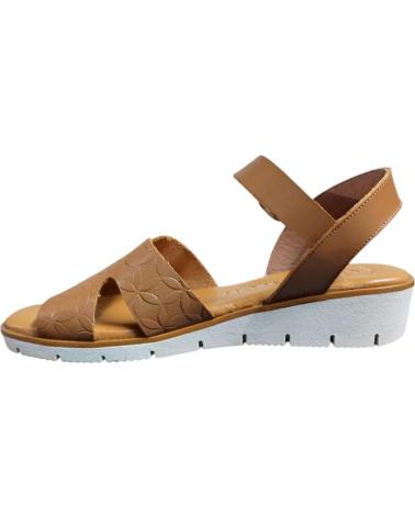 MAWEN SANDALIA DE PIEL NATURAL CON CUNA BAJA Y HEBILLA AJUSTABLE MARRóN