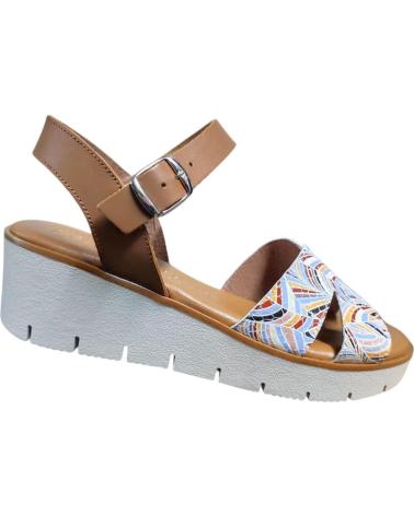 MAWEN SANDALIA CON CUNA MEDIA DE PIEL NATURAL Y HEBILLA AJUSTABLE MARRóN