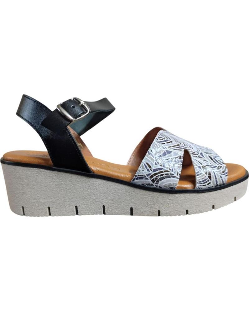 MAWEN SANDALIA CON CUNA MEDIA PIEL NATURAL Y HEBILLA AJUSTABLE NEGRO