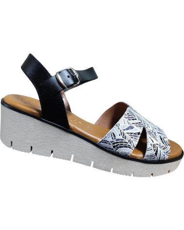 MAWEN SANDALIA CON CUNA MEDIA PIEL NATURAL Y HEBILLA AJUSTABLE NEGRO