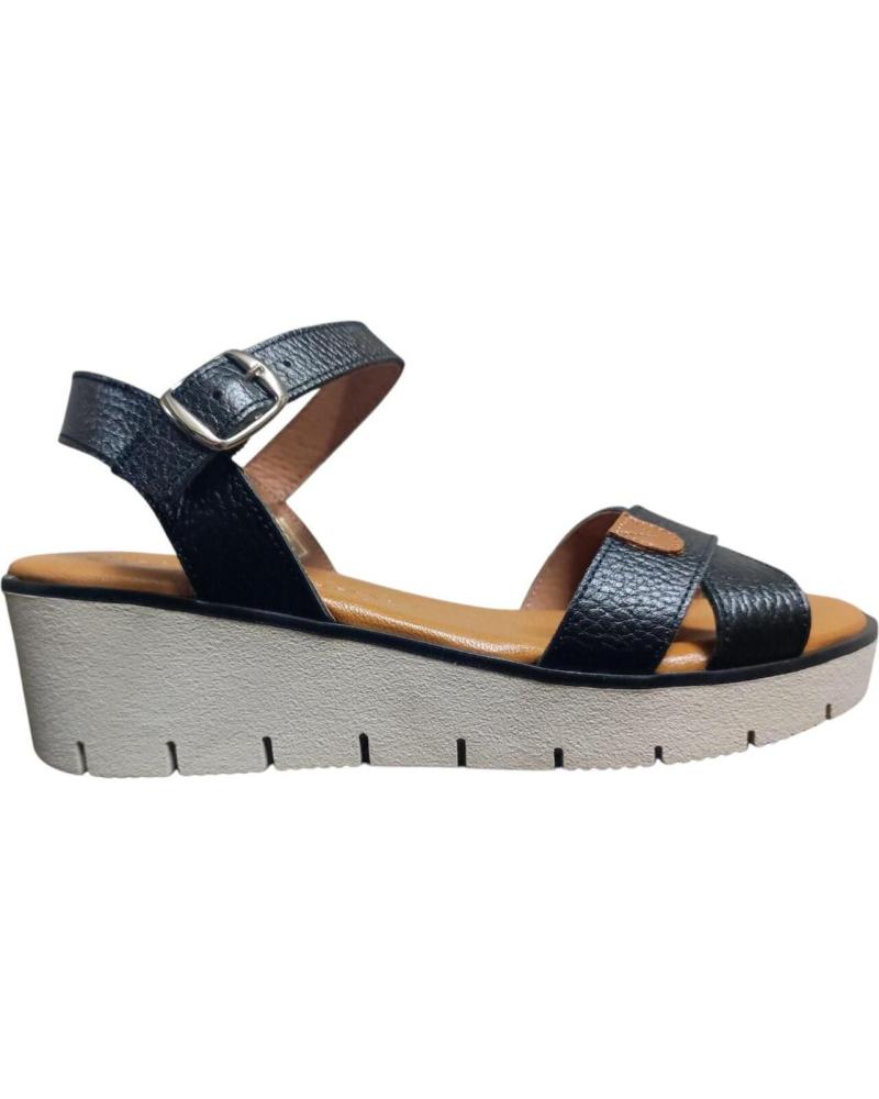 MAWEN SANDALIA CON CUNA MEDIA Y PLANTA DE GEL COMODIDAD Y ESTILO NEGRO