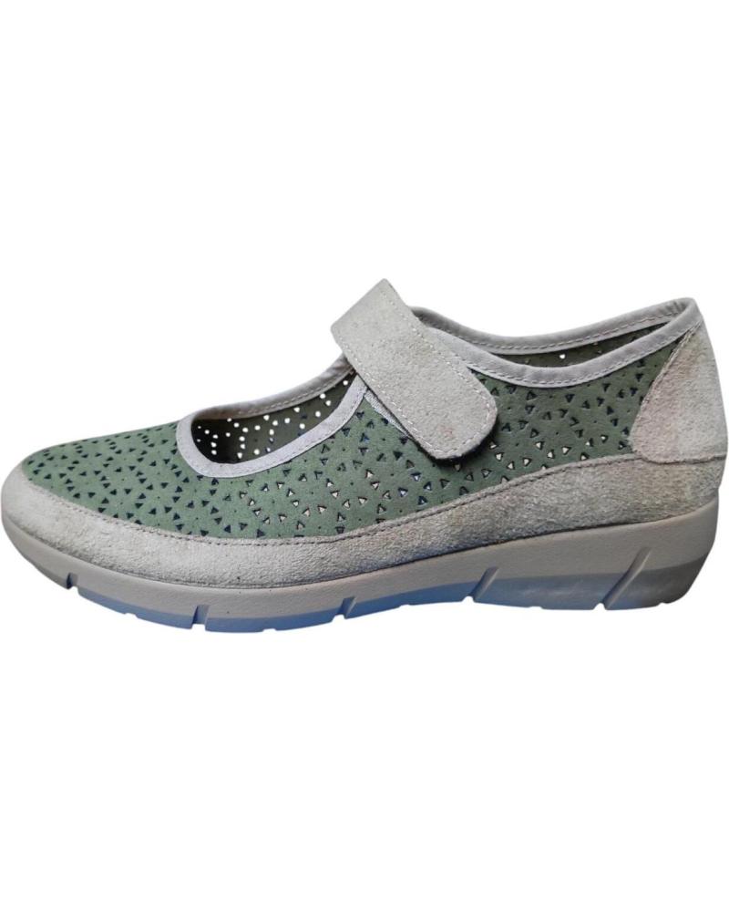 CUQUE MERCEDITAS COMODAS EN PIEL VELCRO Y PLANTILLA EXTRAIBLE VERDE