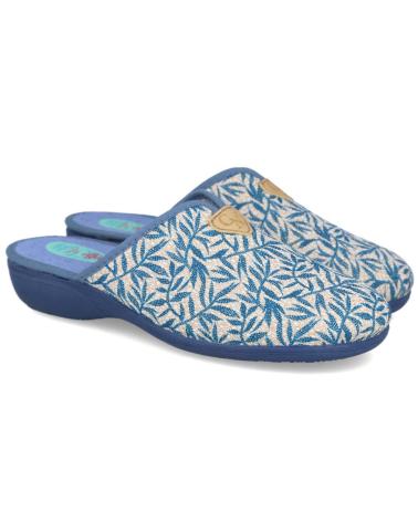 L&R SHOES NATALIA 9022 ZAPATILLAS DE CASA ESTAMPA AZUL