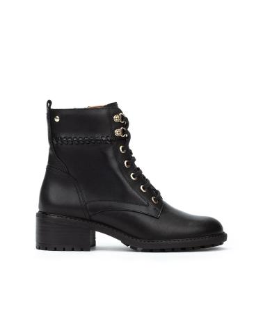 BOTINS DE SALTO PIKOLINOS MEDINA W0D-8672 EM PELE PRETA NEGRO