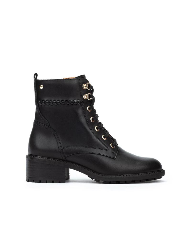 BOTINS DE SALTO PIKOLINOS MEDINA W0D-8672 EM PELE PRETA NEGRO