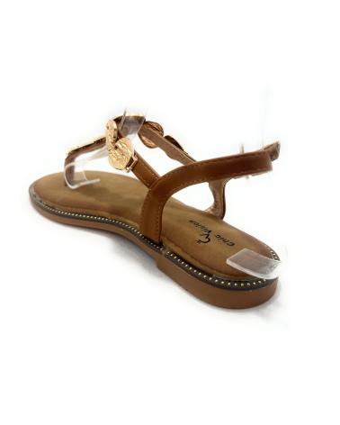 CHIC VISION SANDALIAS ROMANAS DEDO ETNICAS MONEDAS P MARRóN