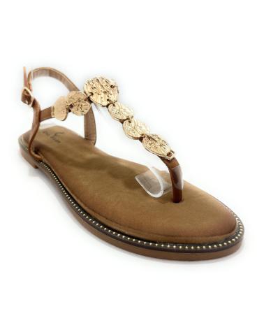 CHIC VISION SANDALIAS ROMANAS DEDO ETNICAS MONEDAS P MARRóN