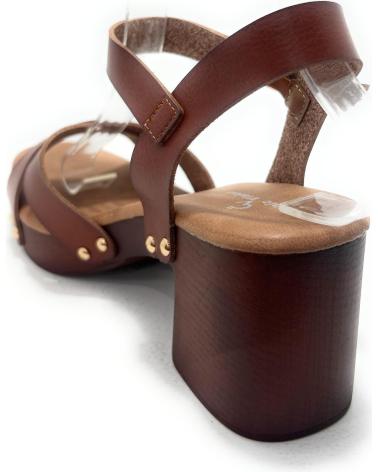 CHIC VISION SANDALIAS CRUZADAS TACON EFECTO MADERA H MARRóN
