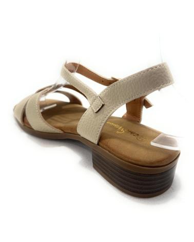 CHIC VISION SANDALIAS ENLAZADA TACON BAJO HEBILLA CO BEIGE