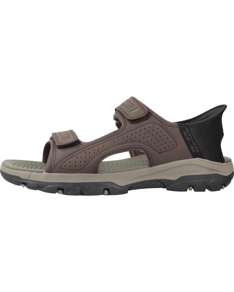 SKECHERS SANDALIAS HOMBRE MODELO SLIP-INS TRESMEN-REECE COLOR MARRON CHOC