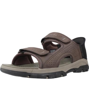 SKECHERS SANDALIAS HOMBRE MODELO SLIP-INS TRESMEN-REECE COLOR MARRON CHOC