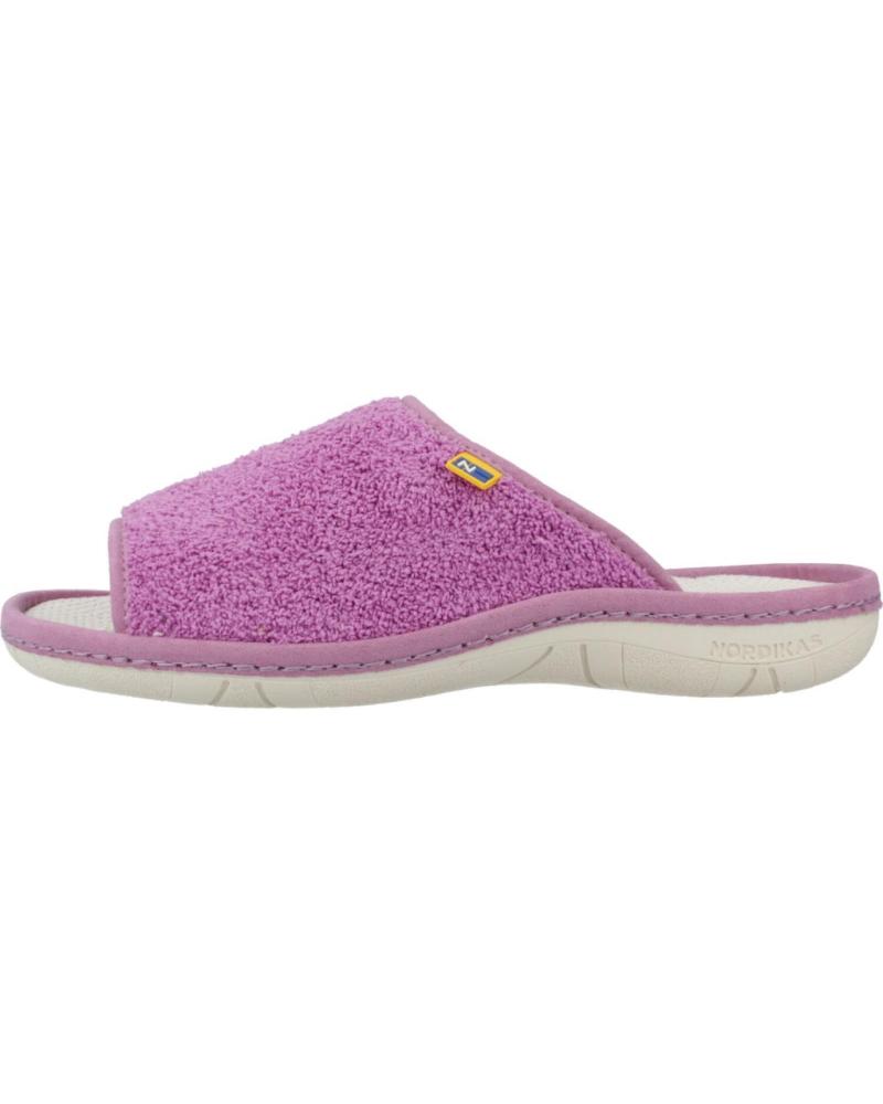 NORDIKAS ZAPATILLAS HOGAR MUJER MODELO RIZO COLOR VIOLETA MALVA