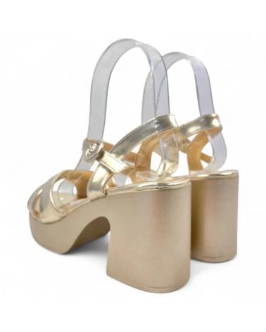 TIMBOS SANDALIA TACON FIESTA BEIGE Y ORO 261L582 NEGRO