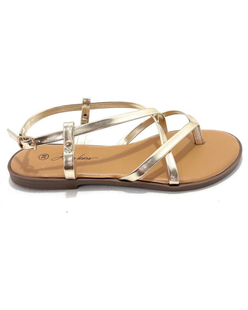 KISS LEISS SANDALIAS ESCLAVA PLANA TIRAS DEDO AMARILLO