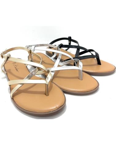 KISS LEISS SANDALIAS ESCLAVA PLANA TIRAS DEDO AMARILLO