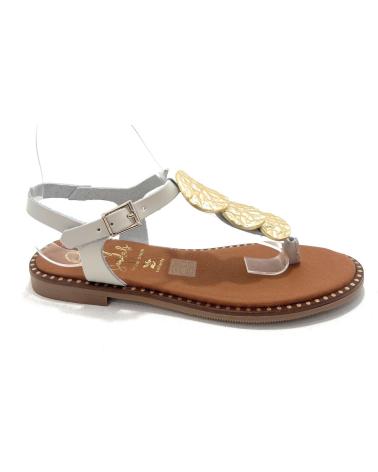 OH MY SANDALS SANDALIAS PLANAS ETNICAS MONEDAS PIEL 2O BLANCO