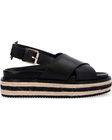 NO NAME - SUNA SANDALE WOMAN VEGETAL COW BLACK