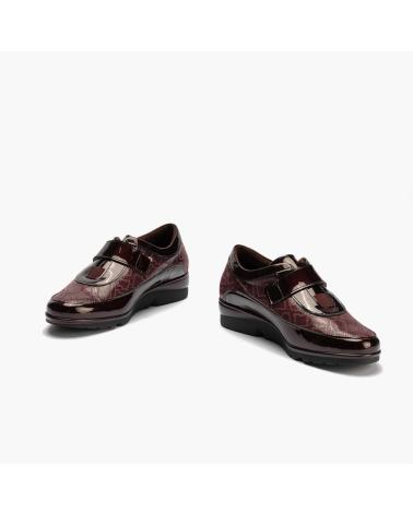 PITILLOS ZAPATO COMBINADO VELCRO BURDEOS