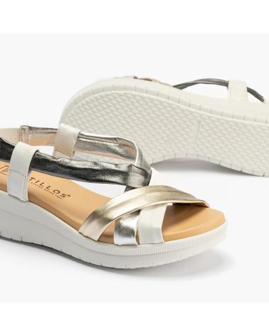 PITILLOS SANDALIA TUBULARES CRUZADOS ORO ORO-PLATINO
