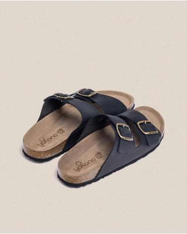 SANDALO YOKONO MACAM-150 NERO CON DOPPIA FIBBIA NEGRO