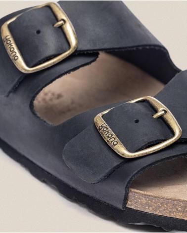 SANDALO YOKONO MACAM-150 NERO CON DOPPIA FIBBIA NEGRO