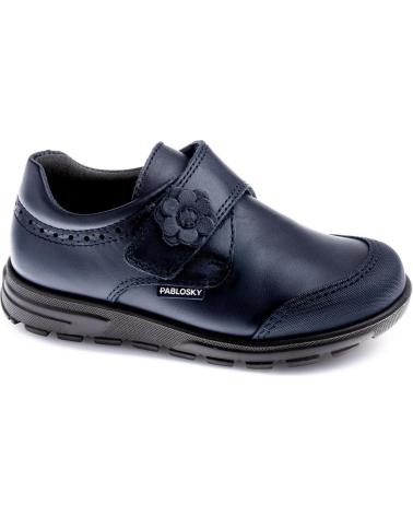PABLOSKY BLUCHER COLEGIAL VELCRO FLOR MARINO AZUL MARINO