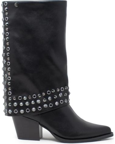 ISTERIA BOTA SOLAPA ADORNOS NEGRO