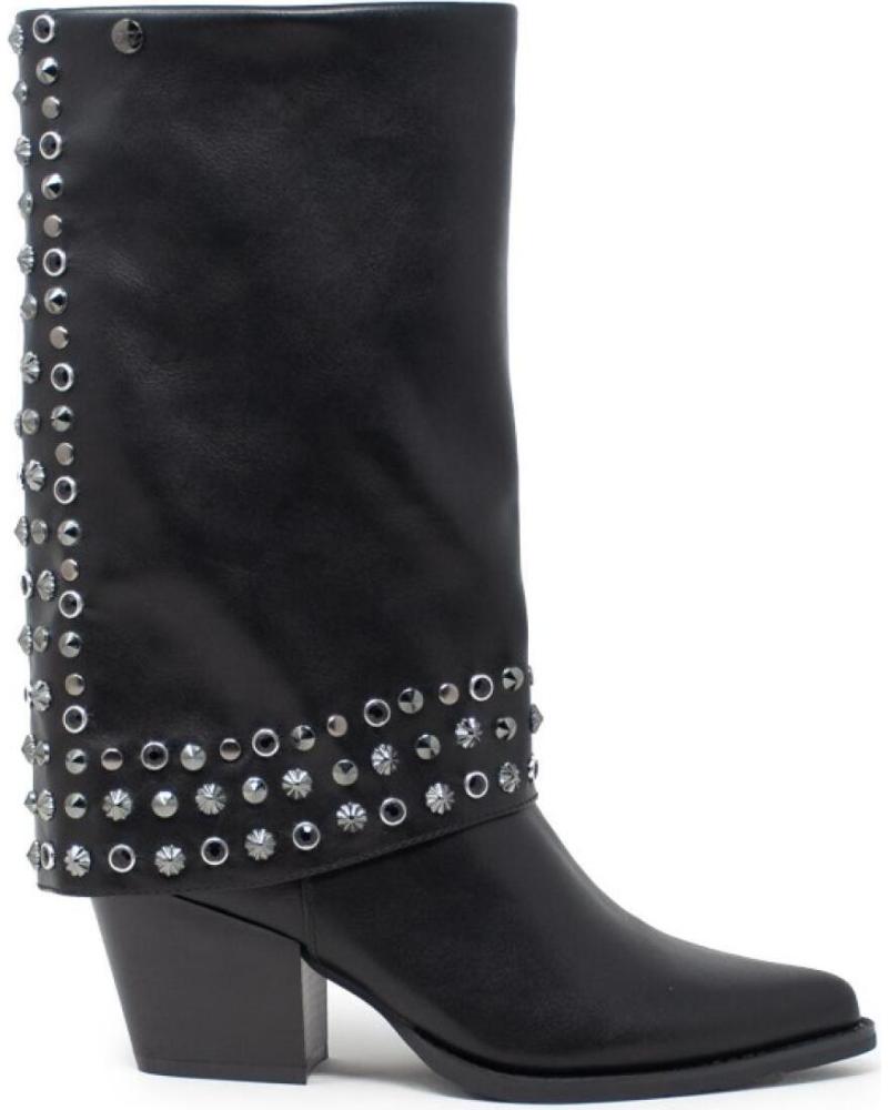 ISTERIA BOTA SOLAPA ADORNOS NEGRO