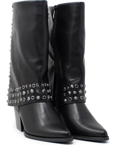 ISTERIA BOTA SOLAPA ADORNOS NEGRO