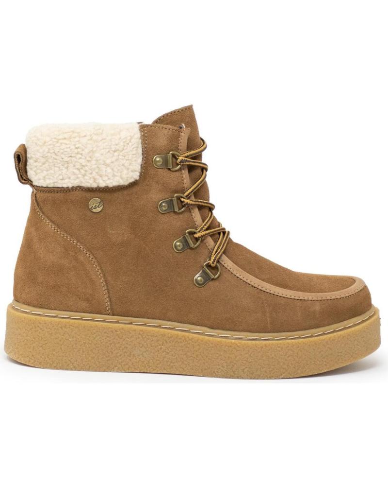 ISTERIA BOTIN PIEL CORDONES CAMEL