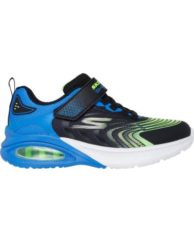 SKECHERS DEPORTIVO ELASTICO Y VELCRO BLACK-MULTI NEGRO
