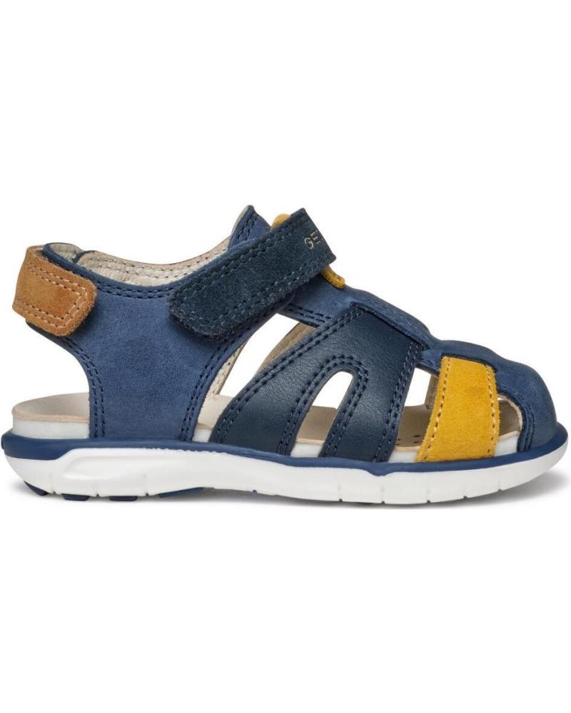 GEOX SANDALES DELHI BOY C4P2G BLEU MARINE JAUNE AZUL MARINO