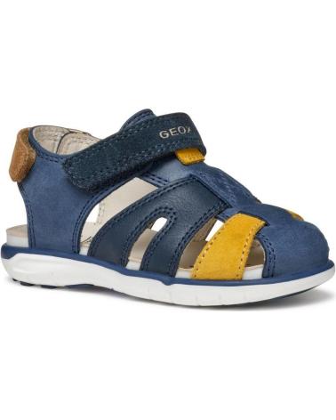 GEOX SANDALES DELHI BOY C4P2G BLEU MARINE JAUNE AZUL MARINO