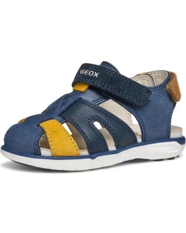 GEOX SANDALES DELHI BOY C4P2G BLEU MARINE JAUNE AZUL MARINO