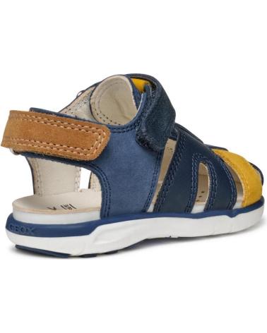 GEOX SANDALES DELHI BOY C4P2G BLEU MARINE JAUNE AZUL MARINO