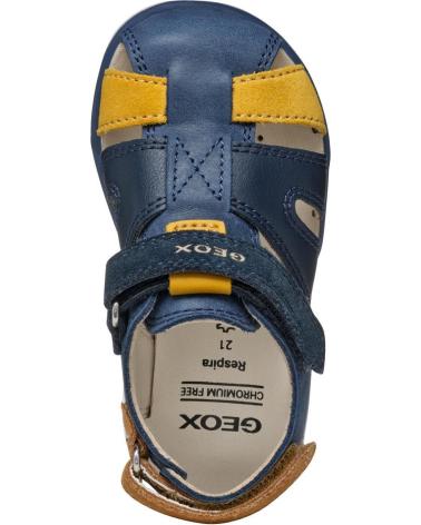 GEOX SANDALES DELHI BOY C4P2G BLEU MARINE JAUNE AZUL MARINO