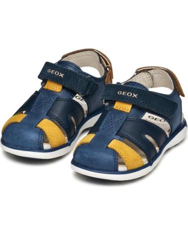 GEOX SANDALES DELHI BOY C4P2G BLEU MARINE JAUNE AZUL MARINO