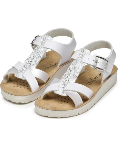 GEOX SANDALIA CASUAL WHITE-SILVER BLANCO