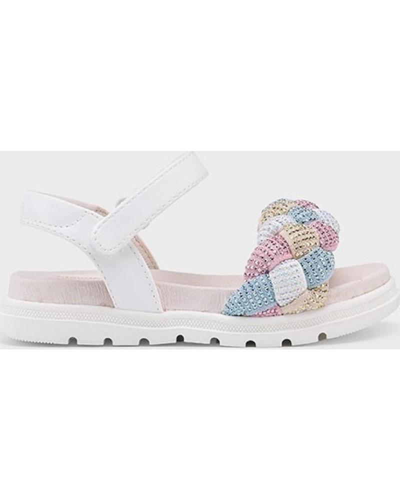 MAYORAL SANDALIA TRENZA BRILLOS MULTI BLANCO
