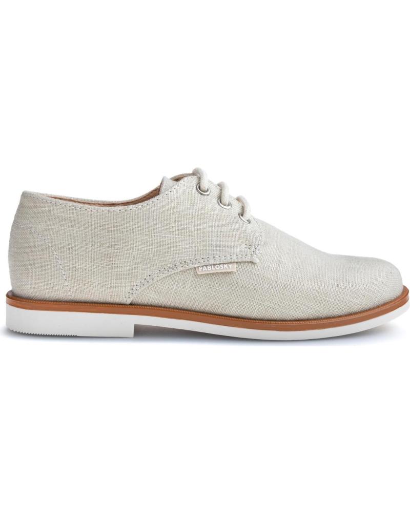 CHAUSSURES RICHELIEU PABLOSKY EN LIN BEIGE À LACETS BEIG