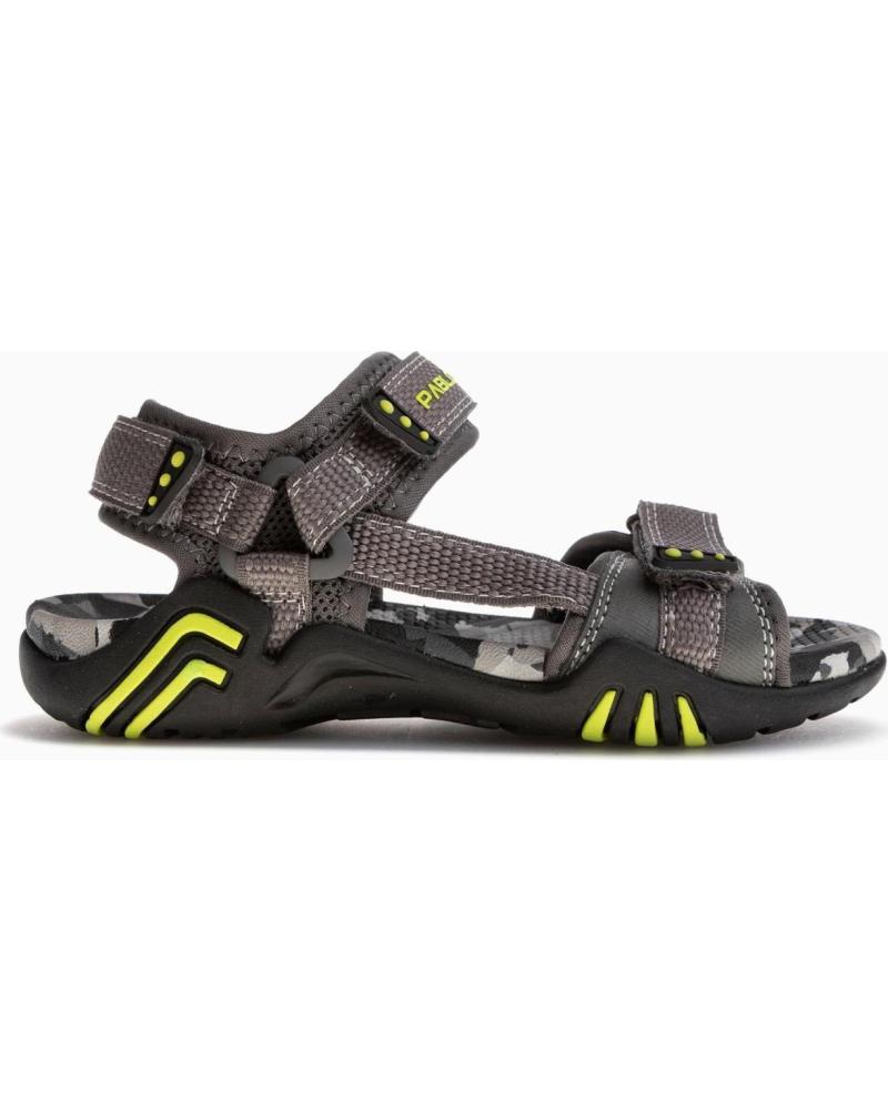 PABLOSKY CALIFOTNIA VELCROS GREY-NEON-YELLOW GRIS