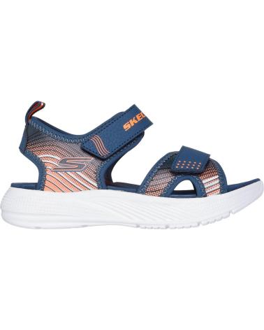 SKECHERS CALIFORNIA VELCROS NAVY-ORANGE AZUL MARINO