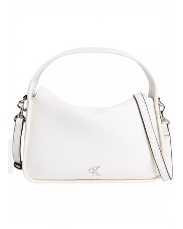 CALVIN KLEIN BANDOLERA METAL MONO MINI BLOCK20 W-FLAP BLANCO