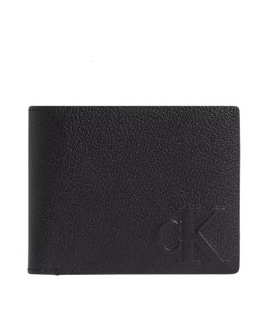 CALVIN KLEIN CARTERA LOGO EMBOSS BIFOD W-COIN-CC NEGRO