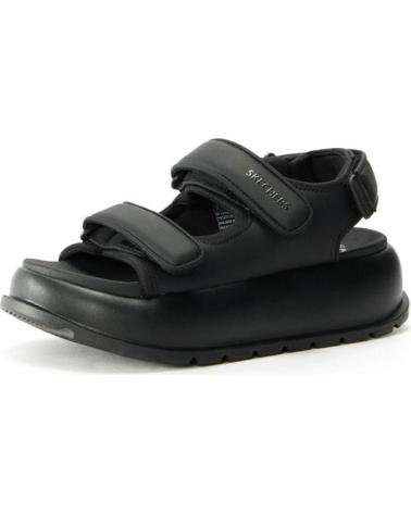 SKECHERS SANDALIAS PLANAS MUJER GALAXY CORE KEEPIN - NEGRO